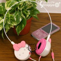 Hello Kitty 頭形耳機(jī)麥克風(fēng)語(yǔ)音耳包iPhone 4耳機(jī)電腦耳機(jī)-正品