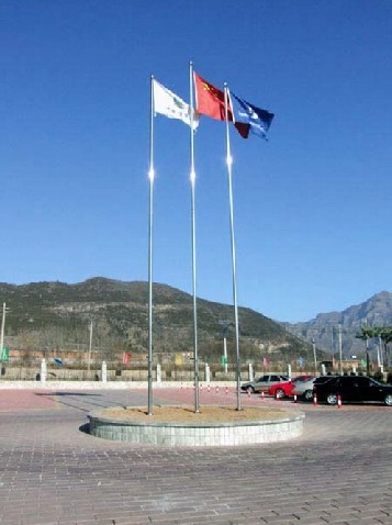 優(yōu)質不銹鋼制造、旗桿錐度上升、挺拔壯觀，不銹鋼旗桿制作